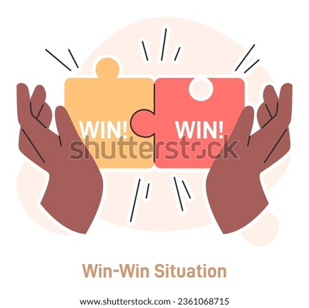 Conflict management. Character with conflict resolution skill. Person resolve a confrontation, find a win-win situation. Negotiation and mediation skill. Flat vector illustration