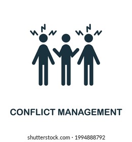 Conflict Management Icon. Monochrome Simple Element From Soft Skill Collection. Creative Conflict Management Icon For Web Design, Templates, Infographics And More