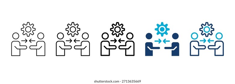 Conjunto de iconos de administración de conflictos que consta de varios estilos Ilustración vectorial