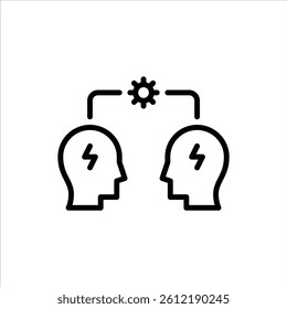 conflict management outline icon. discussion black line illustration.