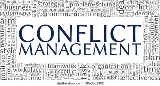 Conflict Management Vector Illustration Word Cloud Stock Vector ...