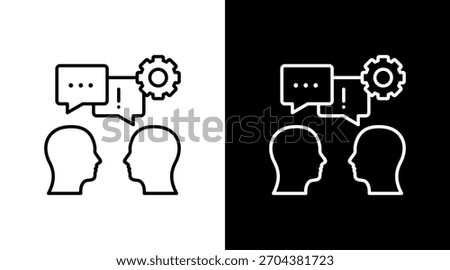 Conflict Management White Icon Set Design
