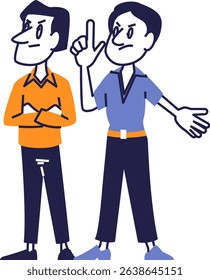 Conflict and Misunderstanding Between Two Colleagues or Friends During a Serious Discussion