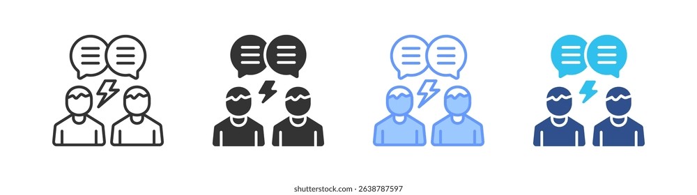 Conflict Multi Style Icon Set Vector