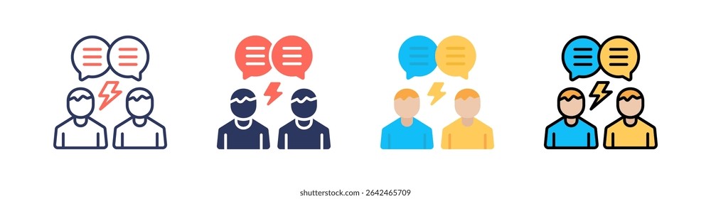 Conflict Multi Style Icon Set Vector