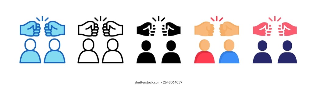 Conflict Multiple Style Icon Set Collection.