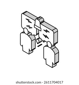 conflict on forum isometric icon vector. conflict on forum sign. isolated symbol illustration