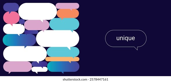 Conflict of opinion in the form of speech bubbles. Unique opinion. Freedom of thought. One against all. Willpower. Demonstrate superior resilience and confidence.