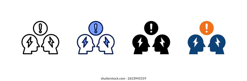 Conflict Resolution All In One Icon Multi Styles Vector Set