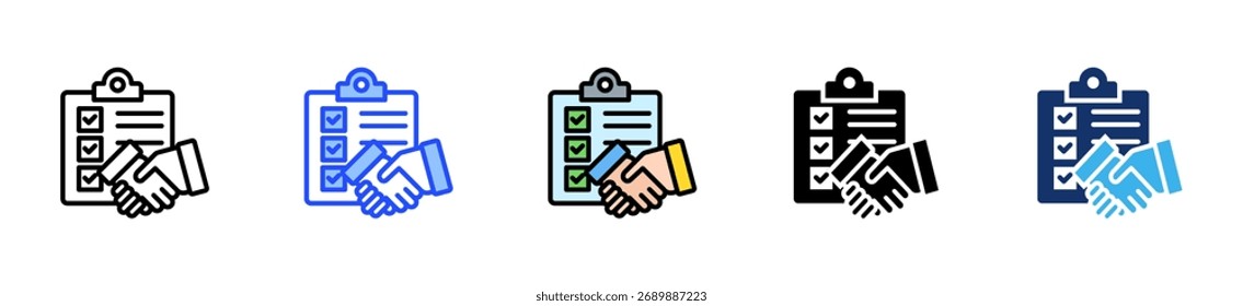 Conflict Resolution Checklist Icon Collection With Multiple Styles