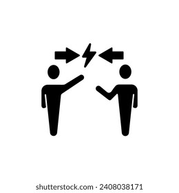 Icono de línea de concepto de resolución de conflictos. Ilustración de elemento simple. Diseño de símbolos de esquema de concepto de resolución de conflictos.
