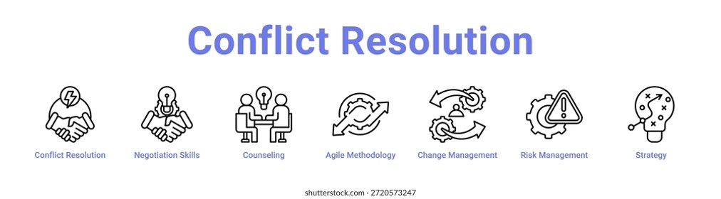 Icono de resolución de conflictos Anuncio y colección