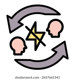 Symbolelement zur Konfliktauflösung für Design und Vektor