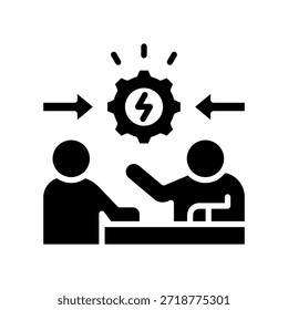 Icono de resolución de conflictos Ilustración vectorial de glifos