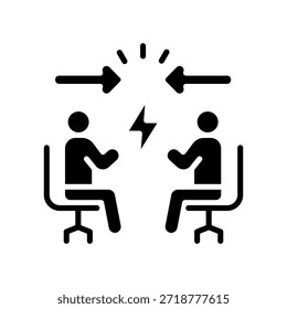 Icono de resolución de conflictos Ilustración vectorial de glifos