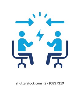 Icono de resolución de conflictos Ilustración vectorial mixta