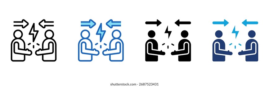 Conflict Resolution icon Multi Style Vector Illustration
