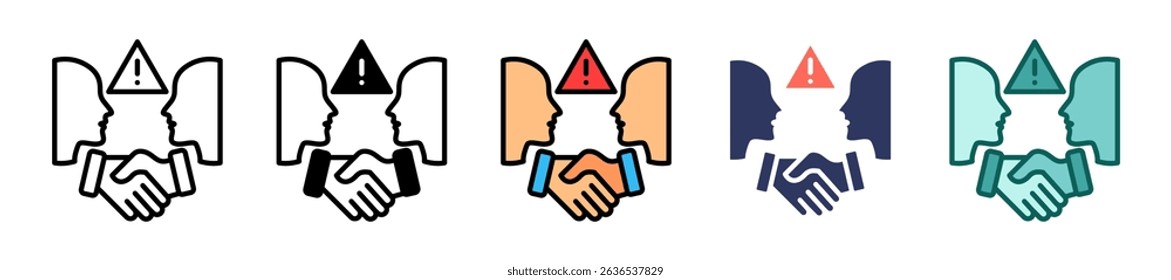 Conflict Resolution Icon Multiple Vector Illustration