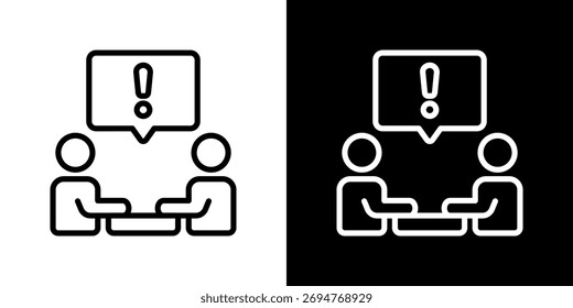 Conflict Resolution Icon Set. Clean Line Design With Light And Dark Versions For Versatile Use.