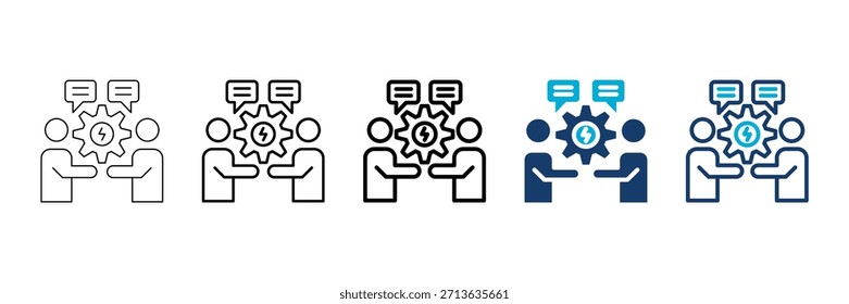 Conjunto de iconos de resolución de conflictos que consta de varios estilos Ilustración vectorial