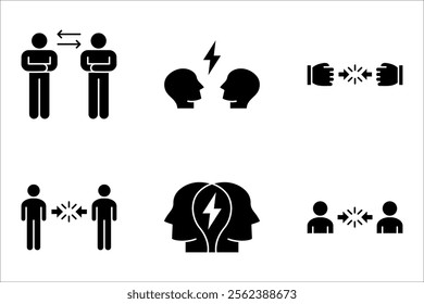 Conflict resolution icon set. Human resources management. vector illustration on white background