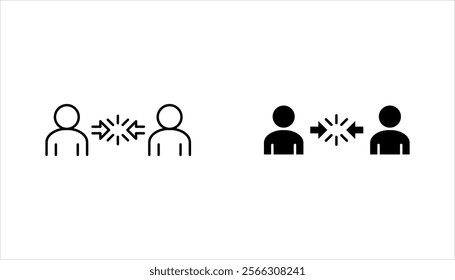 Conflict resolution icon set. Human resources management. vector illustration on white background