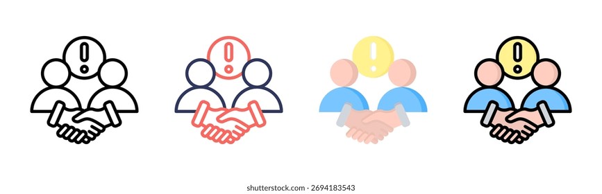 Conflict Resolution icon set multiple style collection