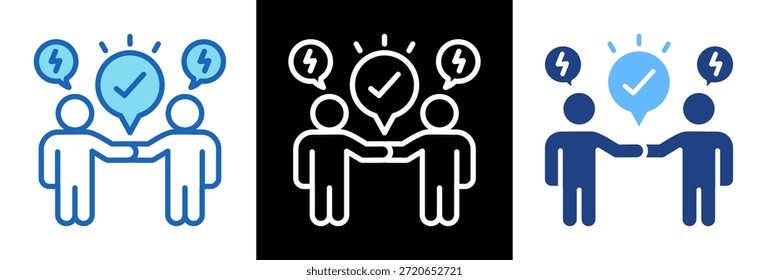 Icono de resolución de conflictos Ilustración vectorial de estilo triple