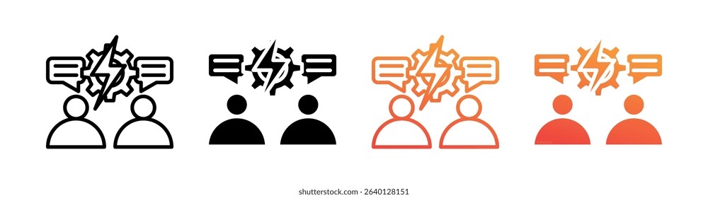Conflict Resolution Multi Style Icon Set Vector