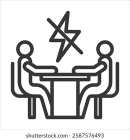 Conflict Resolution Outline Icon Vector Illustration