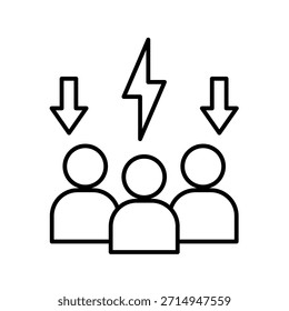 Ilustración vectorial de iconos de contorno de resolución de conflictos