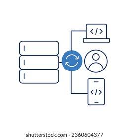 Icono vector de estrategias de resolución de conflictos Resolver conflictos de datos. Administración de conflictos de datos. Controlar conflictos de datos. Técnicas de resolución de conflictos. Stroke editable.