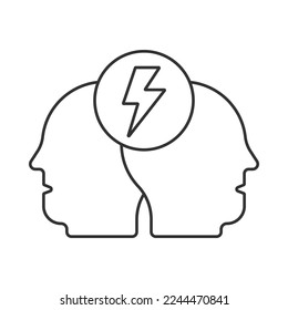 Conflict resolution  vector icon. Line sign for mobile concept and web design. Symbol, logo illustration. Vector graphics