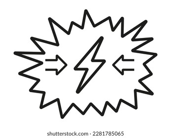 Symbol für Konfliktlösung, Vektorsymbol einzeln auf weißem Hintergrund.