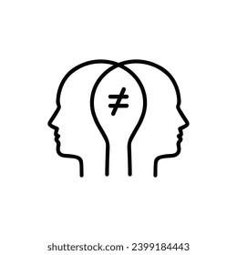 Conflict Resolution vector icon symbol isolated on white background