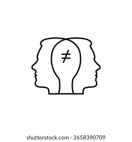 Símbolo del icono del Vector de la resolución de conflictos aislado en el fondo blanco