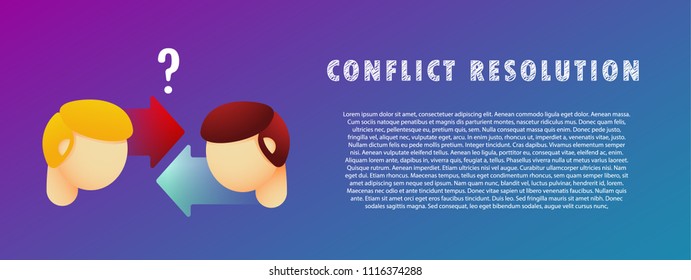 Conflict resolution. Vector illustration. Flat. Gradient.