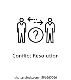 Conflict Resolution Vector Line Icon