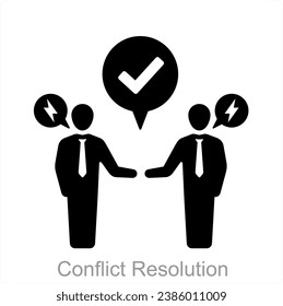 Conflict Resolution and violence icon concept