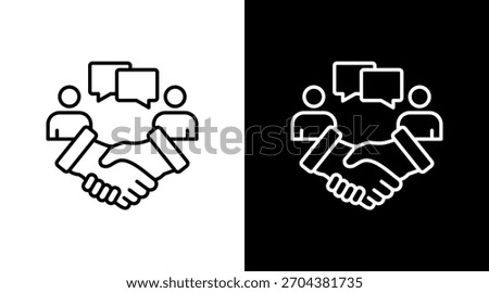 Conflict Resolution White Icon Set Design
