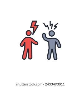 Conflict Resolutionicon. vector.Editable stroke.linear style sign for use web design,logo.Symbol illustration.