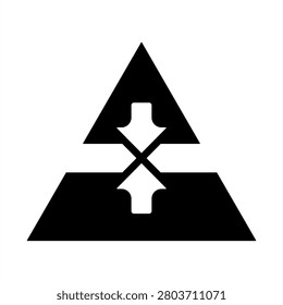 Conflict Theory Icon - Solid Black Glyph Icons For Sociology and Education