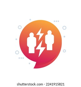conflict vector icon with two people