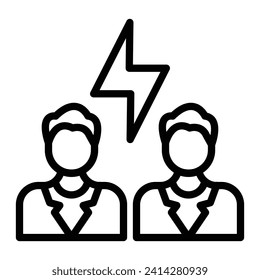 Conflict Vector Line Icon Design