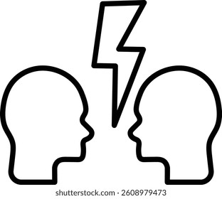 Conflict Vector Line Icon Design