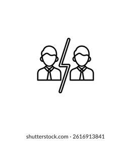 Conflict vector line icon icons design