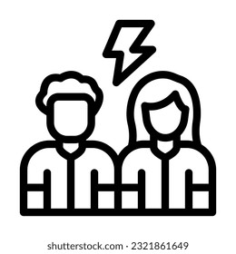 Conflict Vector Thick Line Icon For Personal And Commercial Use.
