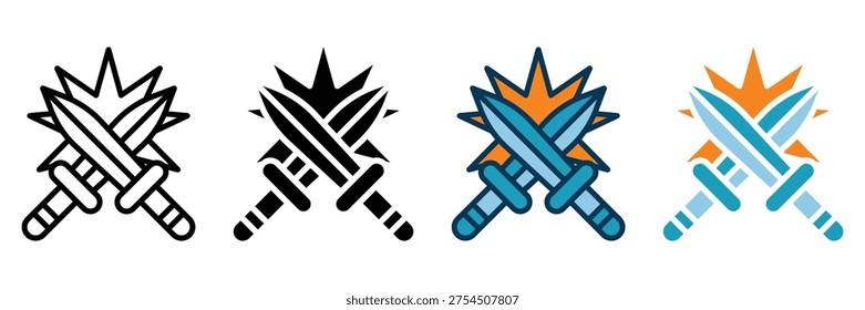 conflict web icon multiple style collection