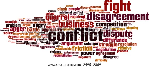 Conflict Word Cloud Concept Vector Illustration Stock Vector (Royalty ...