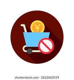 Conflict Zone mini illustration rounded flat color icon, use for trade wars, economy, business, finance, economic competition, UI, UX kit, app and web development, digital or print.